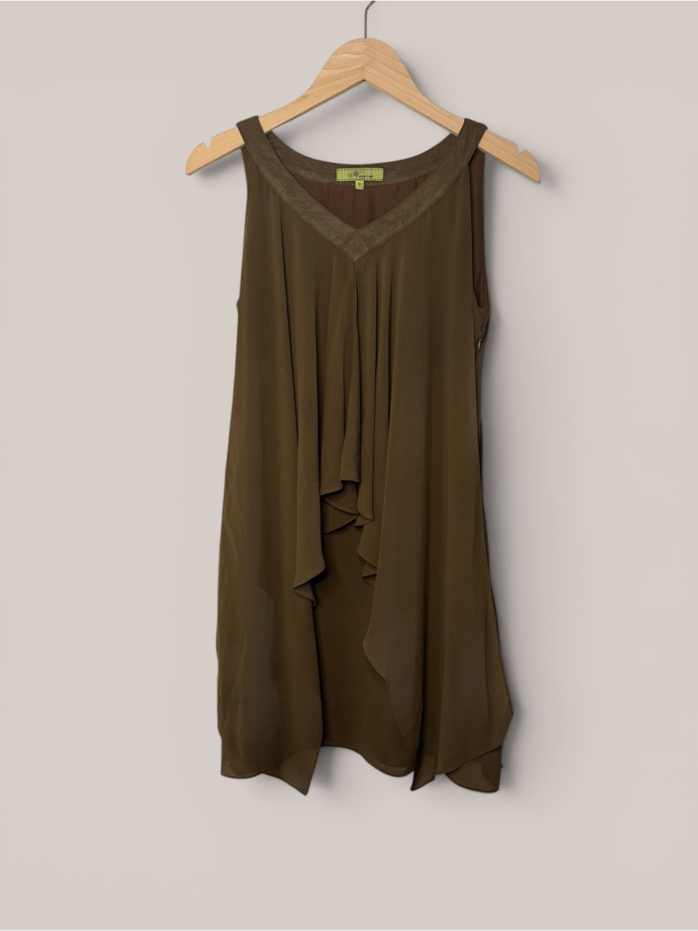 Hippy Indy chocolate brown sheer layered chiffon asymmetrical boho dress